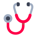 Red and gray stethoscope